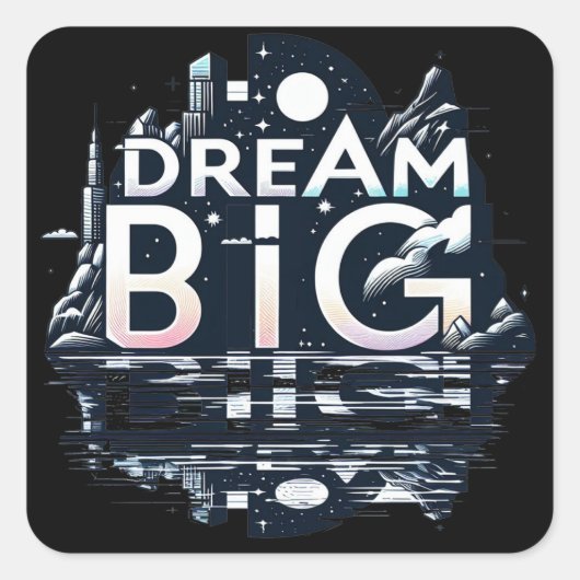 大きな黒を夢見る スクエアシール (正面)