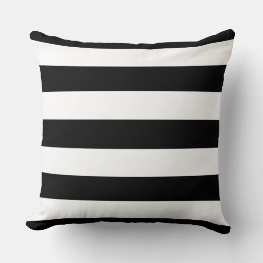 大きな黒ストライプ色 クッション (正面)