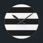 大きな黒ストライプ色 ラウンド壁時計<br><div class="desc">リニアブラックストライプのデザイン</div>