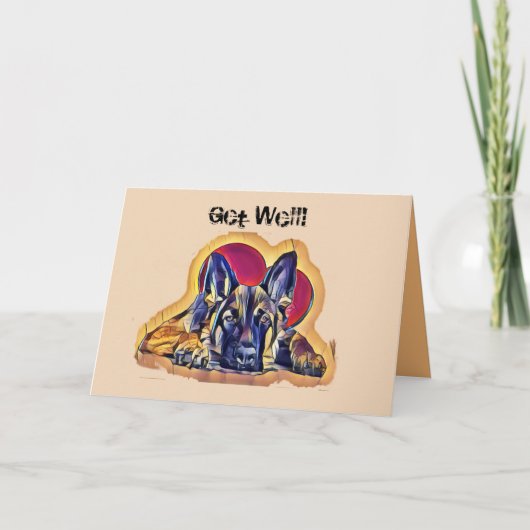 大きな黒タンドイツの羊飼い子犬ポップアート カード (正面)