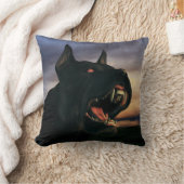 大きな黒犬 クッション (ブランケット)