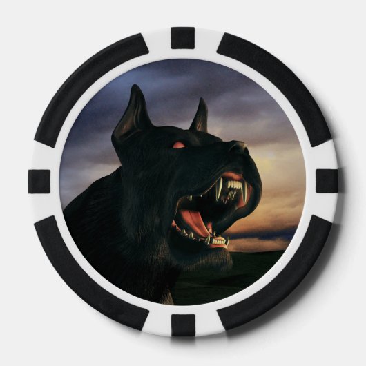 大きな黒犬 ポーカーチップ (正面)