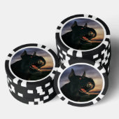 大きな黒犬 ポーカーチップ (積み重ね)