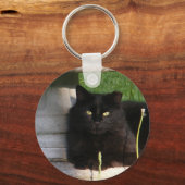 大きな黒猫～キーチェーン キーホルダー (正面)