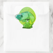 大きな鼻おもしろい犬漫画 スクエアシール (バッグ)