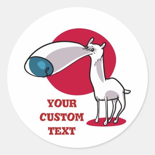 大きな鼻おもしろい犬漫画 ラウンドシール (正面)