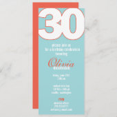 大きな３０歳の誕生日パーティーのご案内 招待状 (正面/裏面)