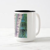 大きな2トーンのマグカップの抽象芸術樺の木木 ツートーンマグカップ (正面右)