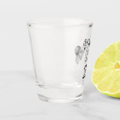 大きな21のキラキラ輝く風船と銀の輝き ショットグラス (左)