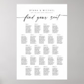 大きな22テーブル席の座席表を見つける ポスター (正面)