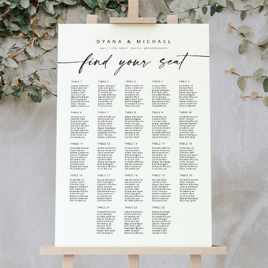 大きな23テーブルあなたの座席表を見つける ポスター