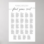 大きな24テーブルあなたの座席表を見つける ポスター (正面)