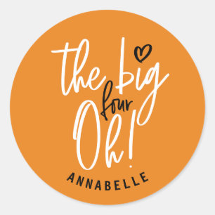 大きな4つのオー！40歳の誕生日パーティーのお気に入り ラウンドシール