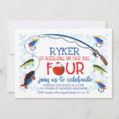 大きな4つの誕生日の招待で楽しむ 招待状 (正面)