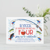 大きな4つの誕生日の招待で楽しむ 招待状 (スタンド正面)