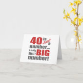 大きな40歳の誕生日 カード (黄色い花)