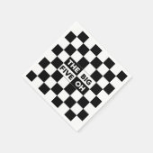 大きな5つのOh白黒パター市松模様にン スタンダードカクテルナプキン (角)