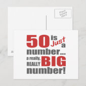 大きな50歳の誕生日 ポストカード (正面/裏面)