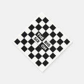 大きな6つのOh白黒パター市松模様にン スタンダードカクテルナプキン (角)