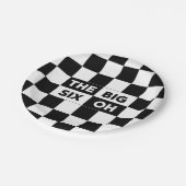 大きな6つのOh白黒パター市松模様にン ペーパープレート (アングル)