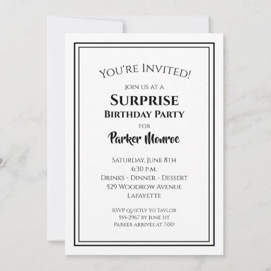 大きな80歳の誕生日パーティー招待状 (裏面)