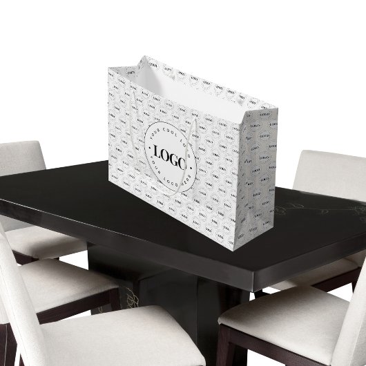 大きな&小さな会社のカスタムビジネスロゴパターン ラージペーパーバッグ