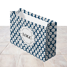 大きな＆小さな会社のカスタムビジネスロゴパターンL ラージペーパーバッグ