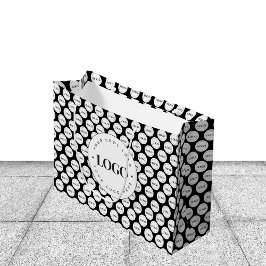 大きな＆小さな会社のカスタムビジネスロゴパターンL ラージペーパーバッグ