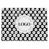 大きな＆小さな会社のカスタムビジネスロゴパターンL ラージペーパーバッグ (正面)