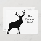 大きな〔雄ジカの〕枝角のスタグシルエット ポストカード (正面/裏面)