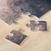 大きな〔雄ジカの〕枝角を持つ大きな茶色の鹿 ジグソーパズル (側面)