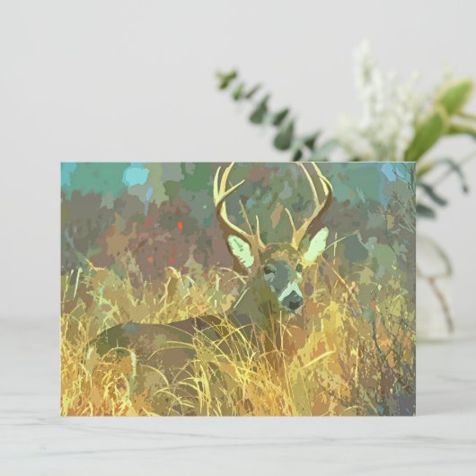 大きな〔雄ジカの〕枝角を持つ鹿芸術退職 招待状 (スタンド正面)