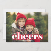 大きな「Cheers」のある写真 - 赤緑の植物柄 シーズンカード (正面)