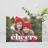 大きな「Cheers」のある写真 - 赤緑の植物柄 シーズンカード (スタンド正面)
