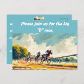 大きな「D」レース招待状 インビテーションポストカード (正面/裏面)