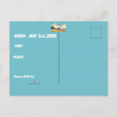 大きな「D」レース招待状 インビテーションポストカード (裏面)