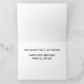 大きな「HAPPY 90th誕生日」折り畳みグリーティングカード カード (内部)