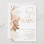 大きなBohoフローラベビーの赤ちゃんシャワーを待つ 招待状 (正面)