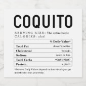 大きなCoquito栄養情報の事実 リキュールボトルラベル (シングルラベル)