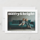 大きなMerry & Bright - ボタニカルな背景の写真 シーズンカード (正面)