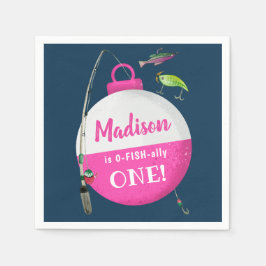 大きなONE魚釣り誕生日 スタンダードカクテルナプキン