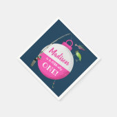 大きなONE魚釣り誕生日 スタンダードカクテルナプキン (角)