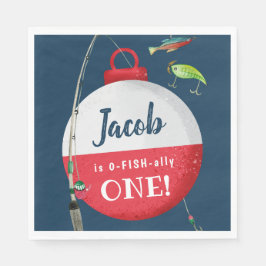 大きなONE魚釣り誕生日 スタンダードランチョンナプキン