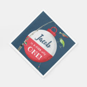 大きなONE魚釣り誕生日 スタンダードランチョンナプキン (角)