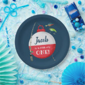 大きなONE魚釣り誕生日 ペーパープレート (パーティー)