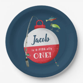 大きなONE魚釣り誕生日 ペーパープレート