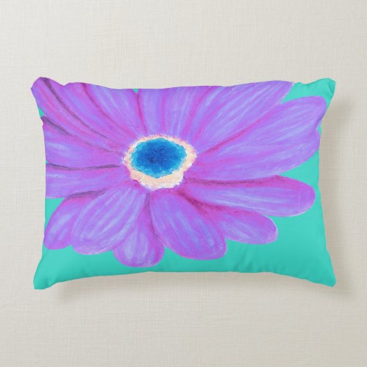 大きはっきりしたい紫の花 アクセントクッション (正面)