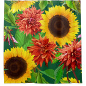 大きはっきりしたなヒマワリ シャワーカーテン (正面)