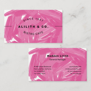 大きはっきりしたなブラシストロークピンクのパワー 名刺