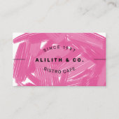 大きはっきりしたなブラシストロークピンクのパワー 名刺 (正面)